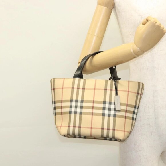 BURBERRY Nova Check Hand Bag PVC Beige Auth - Picture 14 of 16